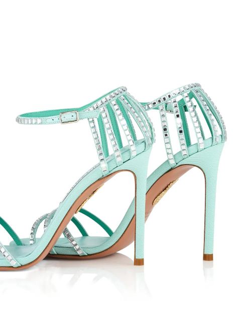 Aquazzura Sensation Crystal heeled sandals - Blue