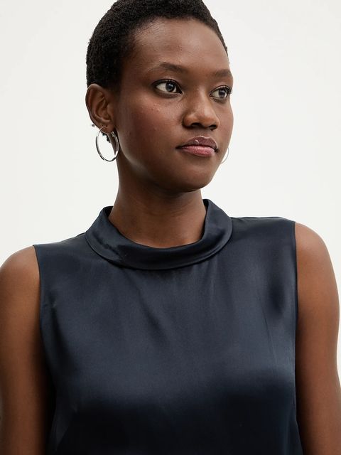 BOSS bluzka Baurina damska kolor granatowy gładka 50553047 - zdjęcie produktu nr 2