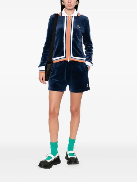 Casablanca Montagne side-stripe velvet shorts - Blue - zdjęcie produktu nr 2