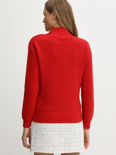 Morgan sweter z domieszką wełny MSTORI damski kolor czerwony z półgolfem MSTORI