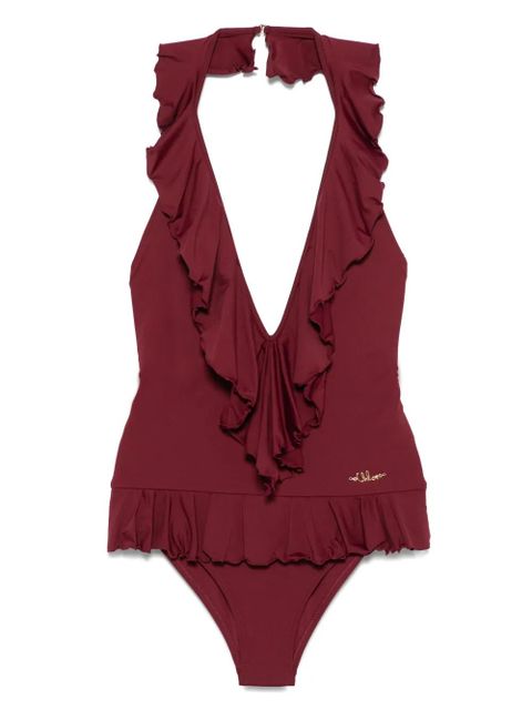 Chloé ruffled V-neck swimsuit - Red - zdjęcie produktu nr 1