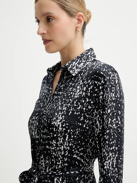 Calvin Klein sukienka kolor czarny midi rozkloszowana LV044C060G