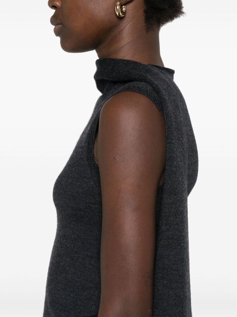 TOTEME scarf-detailing sleeveless top - Grey