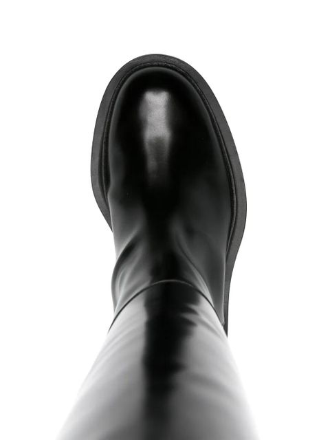 Jil Sander asymmetric leather boots - Black - zdjęcie produktu nr 2