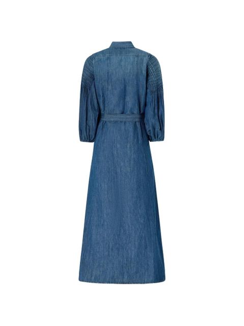 PINKO shirred belted denim dress - Blue - zdjęcie produktu nr 2