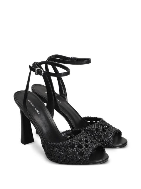 Michael Kors Rosie woven ankle-strap heeled sandals - Black