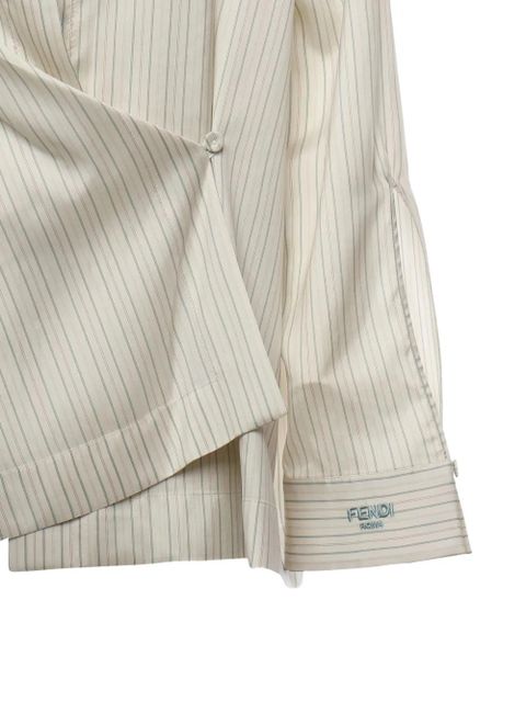 FENDI striped draped shirt - Neutrals