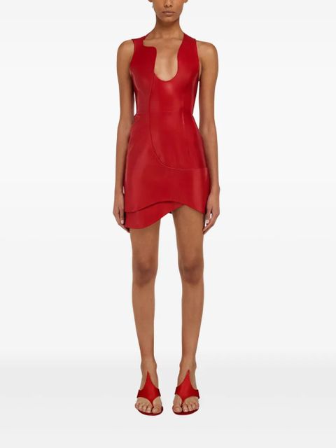 Ferragamo leather mini dress - Red