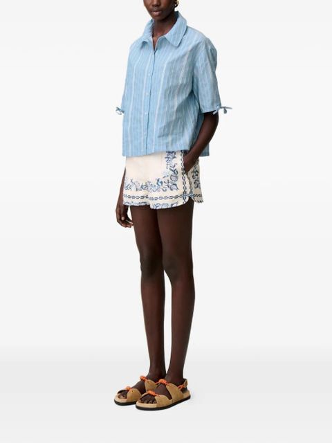 Claudie Pierlot striped tie-cuff shirt - Blue