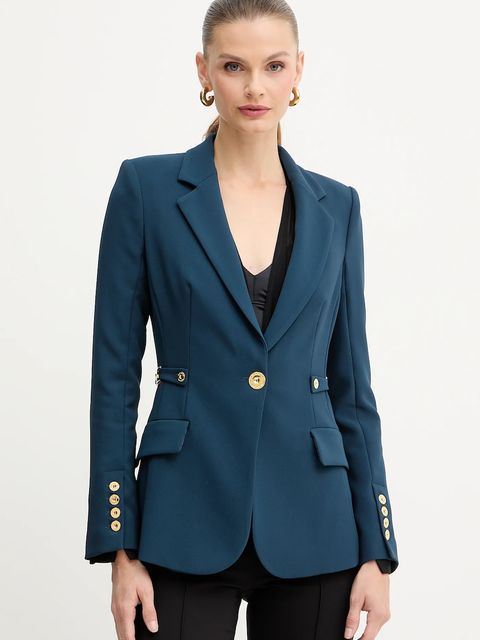 Elisabetta Franchi marynarka kolor granatowy jednorzędowa gładka GI17556E2 - zdjęcie produktu nr 1