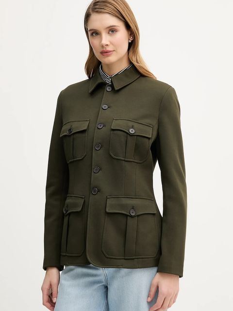 Polo Ralph Lauren marynarka kolor zielony jednorzędowa gładka 211A93159 - zdjęcie produktu nr 1