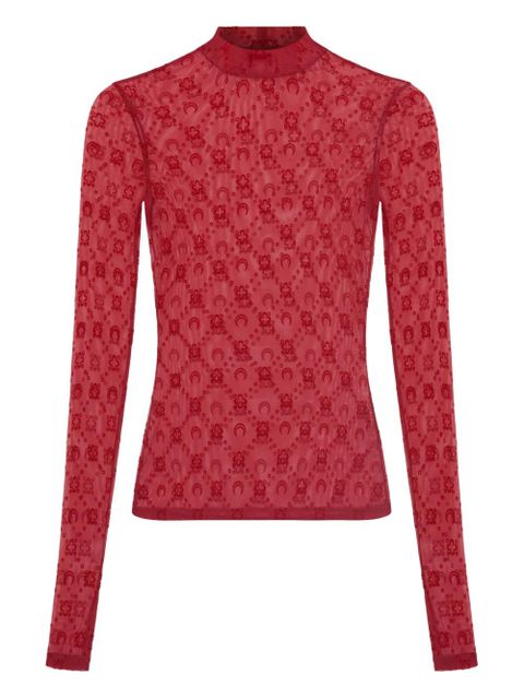Marine Serre moonogram high-neck top - Red - zdjęcie produktu nr 1