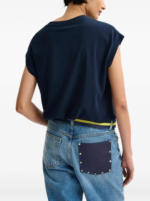 Essentiel Antwerp frog-detail T-shirt - Blue