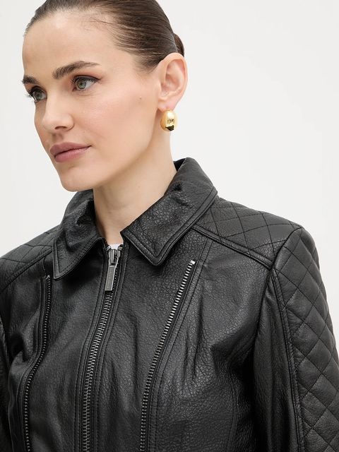 Armani Exchange kurtka skórzana kolor czarny przejściowa XW000654 AF16212