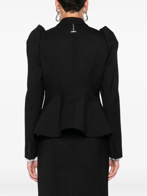 Alexander McQueen puff-sleeve double-breasted jacket - Black