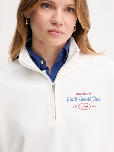 Gant bluza bawełniana damska kolor biały z aplikacją 4204215