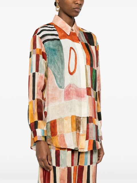 ALEMAIS x Laurence Leenaert Marjorelle patchwork shirt - Orange