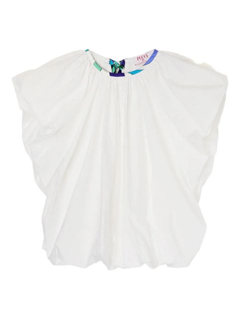 PUCCI printed-neckline voluminous top - White