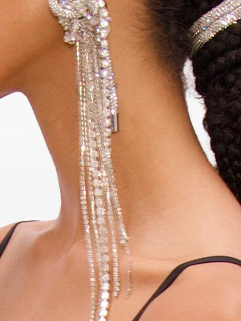 AREA Messy chain crystal-embellished earrings - Silver - zdjęcie produktu nr 2