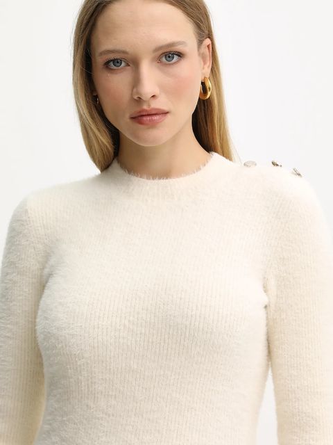 Morgan sukienka kolor beżowy mini dopasowana RMRIK