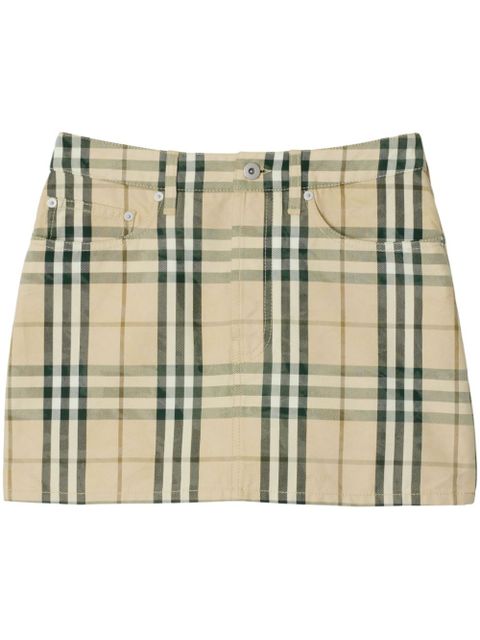 Burberry check-pattern mini skirt - Neutrals - zdjęcie produktu nr 1