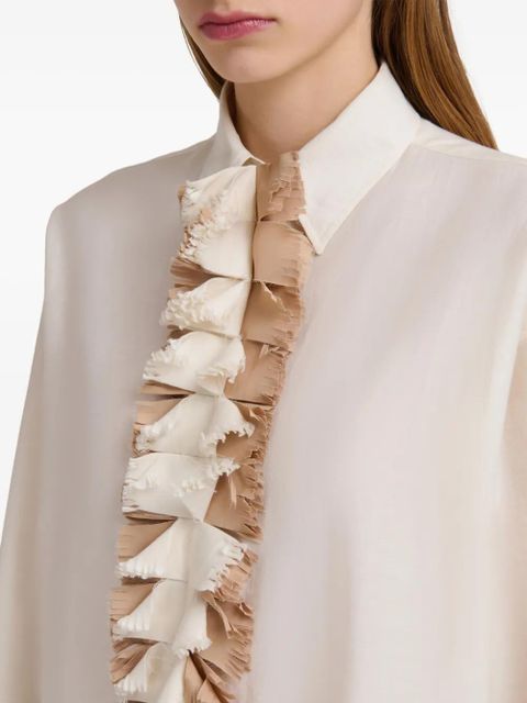 Marni ruffled blouse - 00W03 STONEWHITE