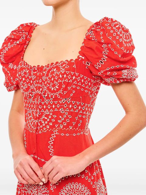 Charo Ruiz Ibiza puff-sleeve embroidered midi dress - zdjęcie produktu nr 2