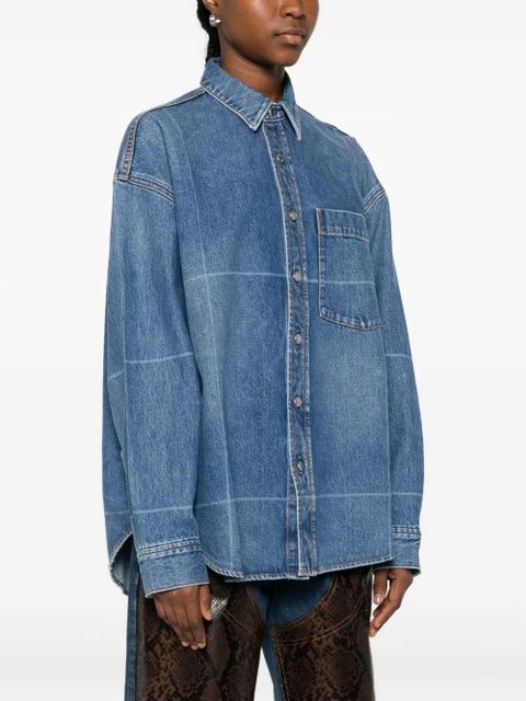 Alexander Wang grid-pattern denim shirt - Blue