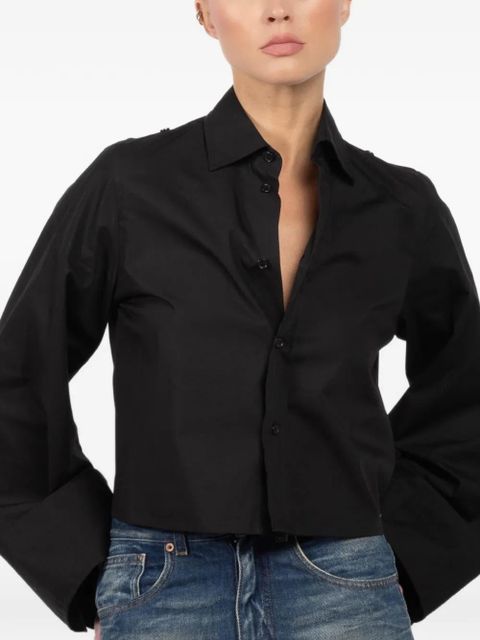 MM6 Maison Margiela bell-sleeve cropped shirt - Black