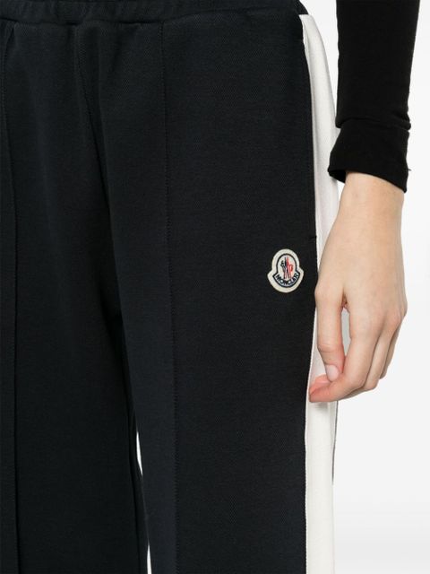 Moncler mid-rise striped wide-leg track pants - Blue