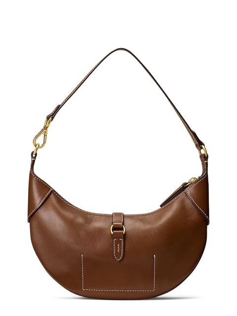 Polo Ralph Lauren torebka skórzana kolor brązowy 428871248