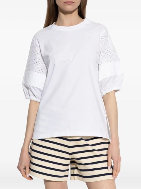 Moncler eyelet-detail T-shirt - White