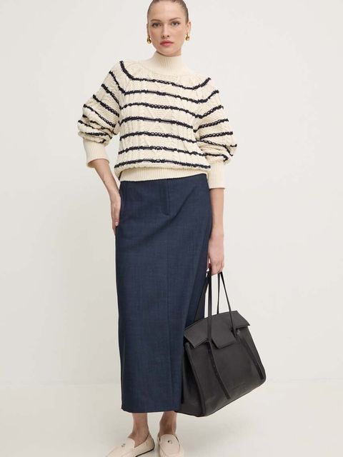 BOSS sweter z domieszką wełny damski ciepły z półgolfem 50518369 - zdjęcie produktu nr 2