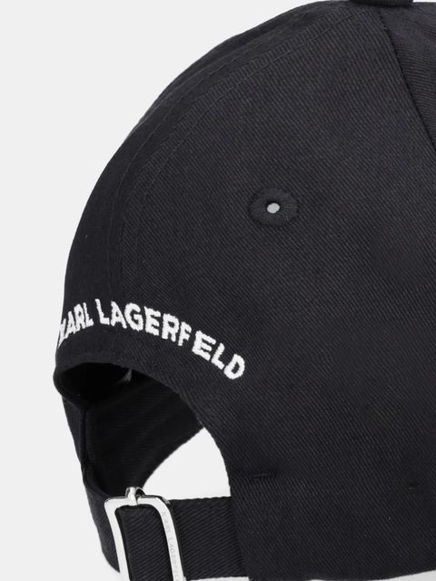 Karl Lagerfeld czapka z daszkiem bawełniana IKON kolor czarny B1W33096