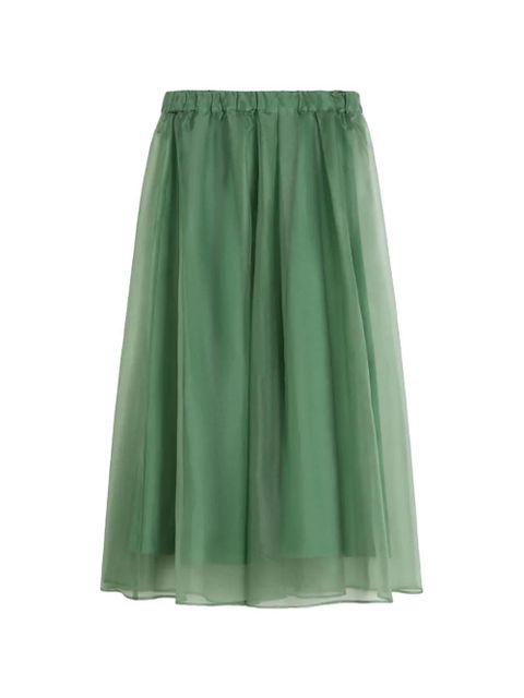 Weekend Max Mara sheer-panel elasticated-waist skirt - Green - zdjęcie produktu nr 1