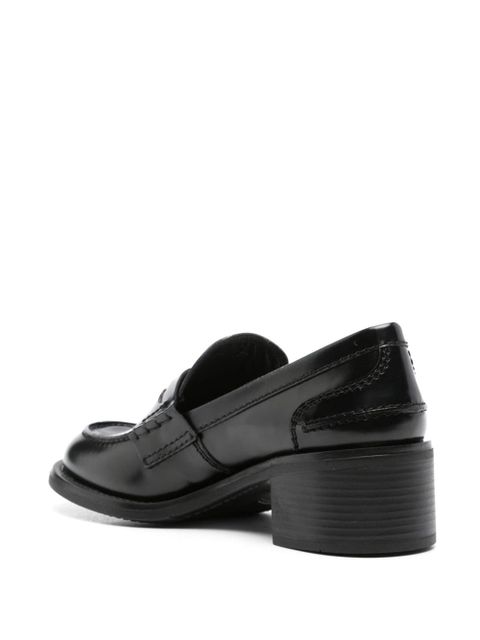 Miu Miu brushed leather penny loafers - Black - zdjęcie produktu nr 2
