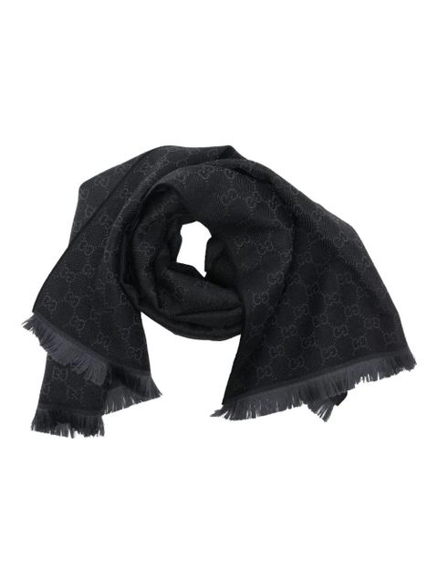 Gucci GG-motif fringed scarf - Black - zdjęcie produktu nr 1