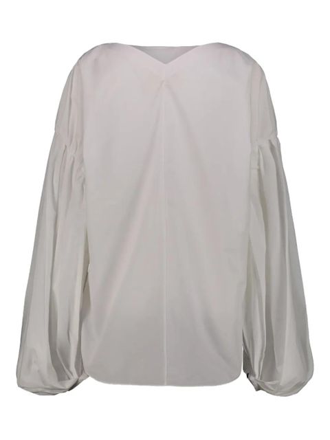 KHAITE Quico pleated-sleeves blouse - White - zdjęcie produktu nr 1