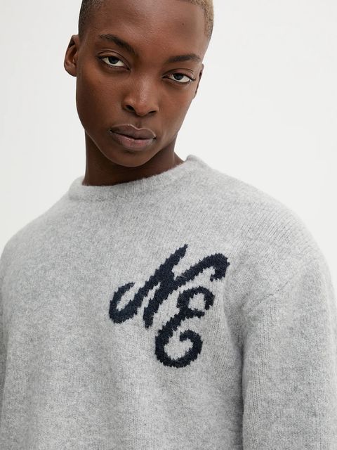 New Era sweter z domieszką wełny kolor szary 60684380 - zdjęcie produktu nr 2