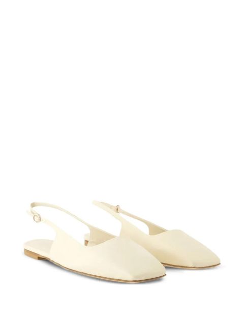 Aeyde Liya slingback leather flat pumps - White - zdjęcie produktu nr 2