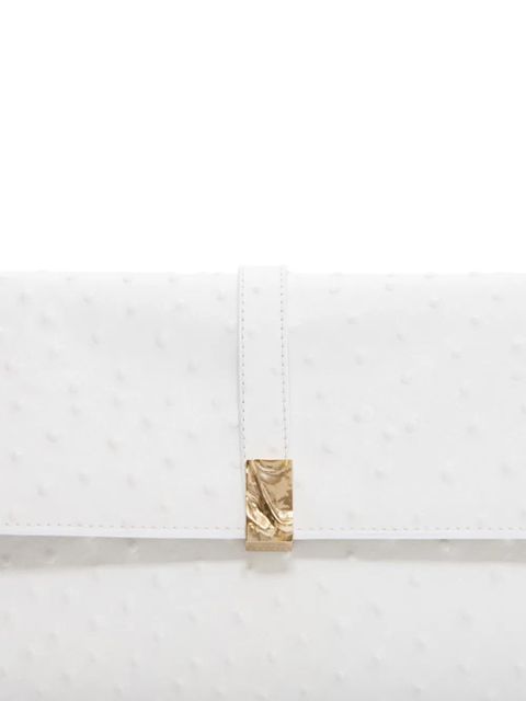 LouLou de Saison MOHINI Ostrich-effect leather clutch bag - White