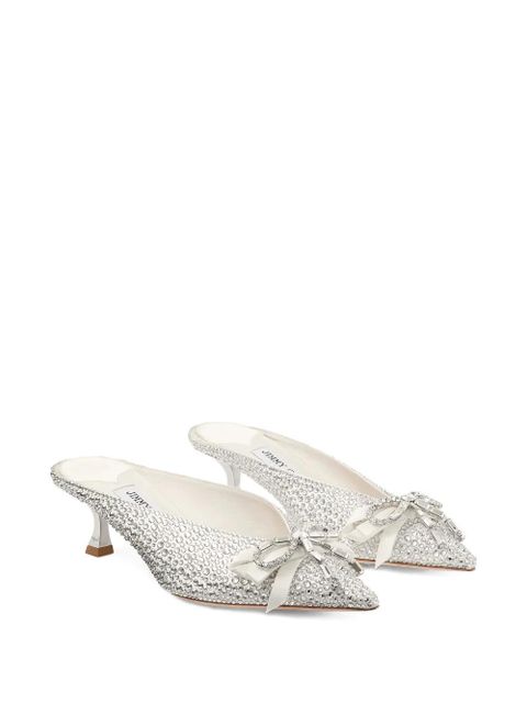 Jimmy Choo 50mm Auria crystal bow mule - Silver - zdjęcie produktu nr 2