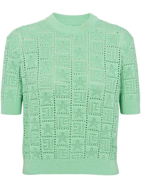 Balmain monogram-jacquard top - Green - zdjęcie produktu nr 1