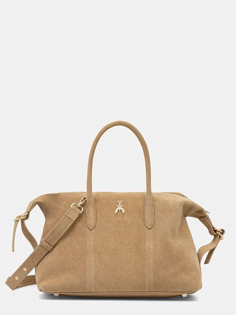 Patrizia Pepe torebka zamszowa kolor beżowy 2B0145 L152 - zdjęcie produktu nr 1