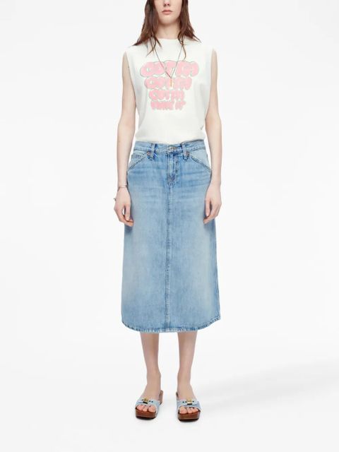 RE/DONE Low Rider midi denim skirt - Blue