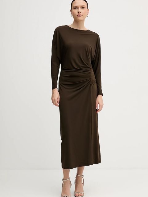 Pedro del Hierro sukienka kolor brązowy midi prosta 6192941 - zdjęcie produktu nr 1