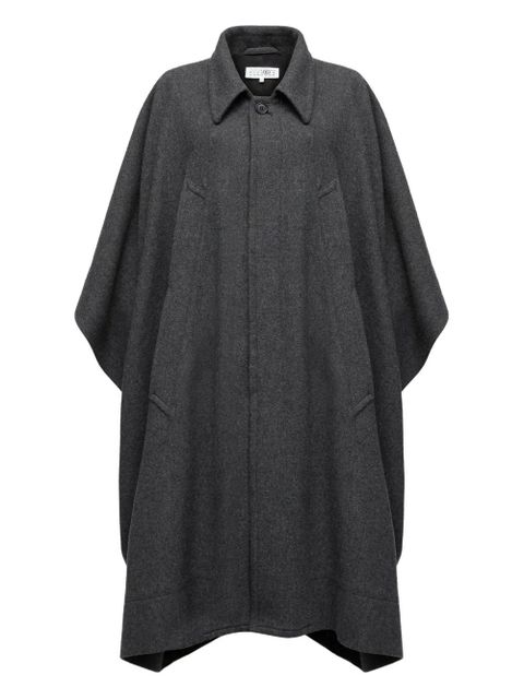 MM6 Maison Margiela asymmetric cape - Grey - zdjęcie produktu nr 1