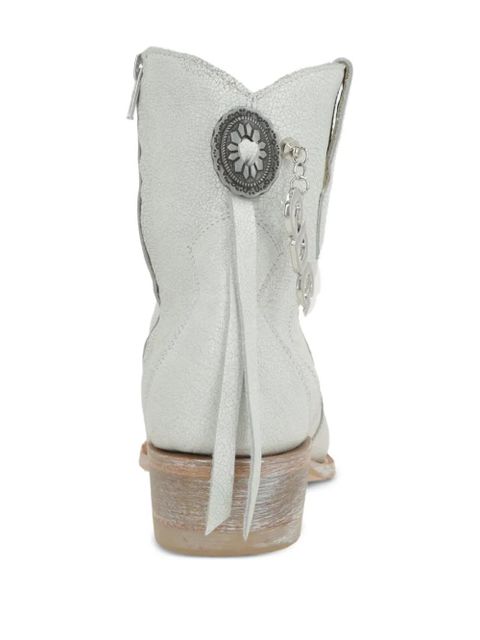 Comme Des Garçons cracked cowboy boots - White