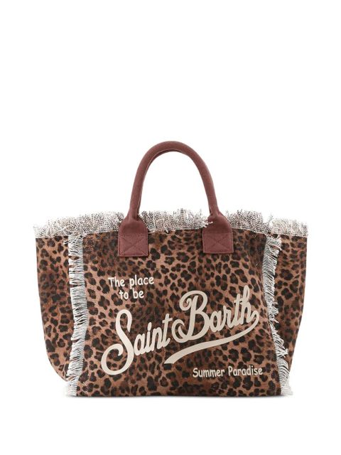 MC2 Saint Barth leopard-print frayed tote bag - Brown - zdjęcie produktu nr 1