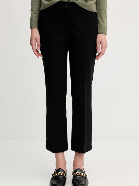 Sisley spodnie damskie kolor czarny proste medium waist - zdjęcie produktu nr 1